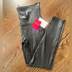 NWT! SPANX Faux leather Black Leggings